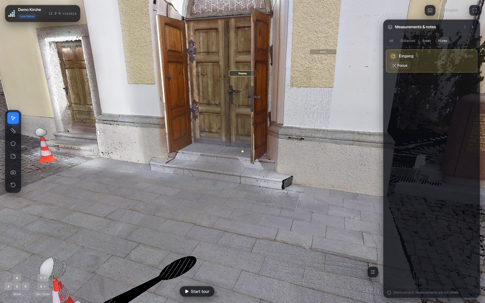 Annotations and markers in the 3D scan